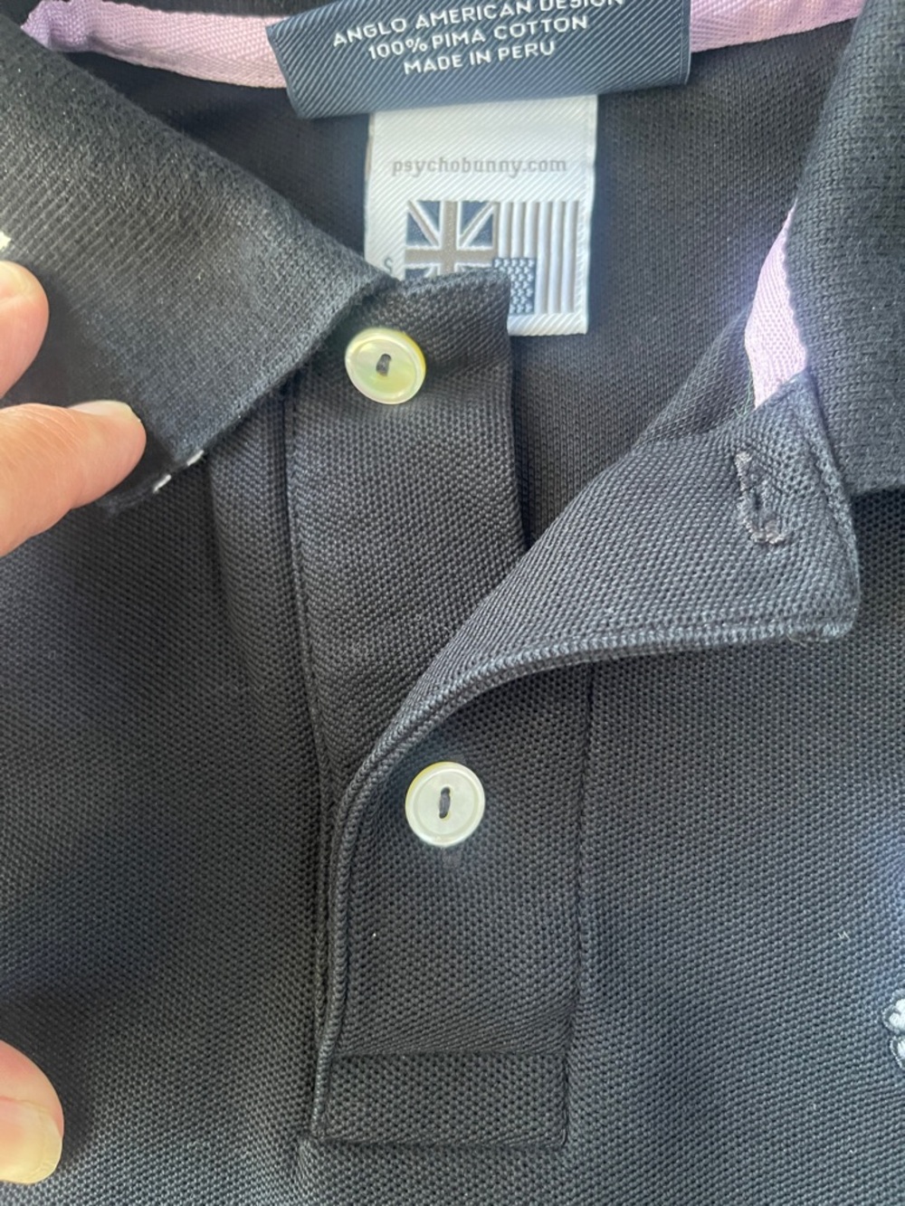 Psycho Bunny Black Polo with Pink Accents Kids - Picture 9 of 13